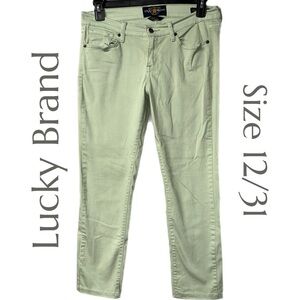 Lucky Brand - Charlie Skinny Jeans - Light Green Stretch Denim - Size 12/31